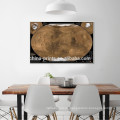 Zeitgenössische Mars-Karten-Segeltuch-Druck / Planeten-Karten-Segeltuch-Wand-Kunst / Weinlese Geographische Kunst für Wand